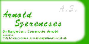 arnold szerencses business card